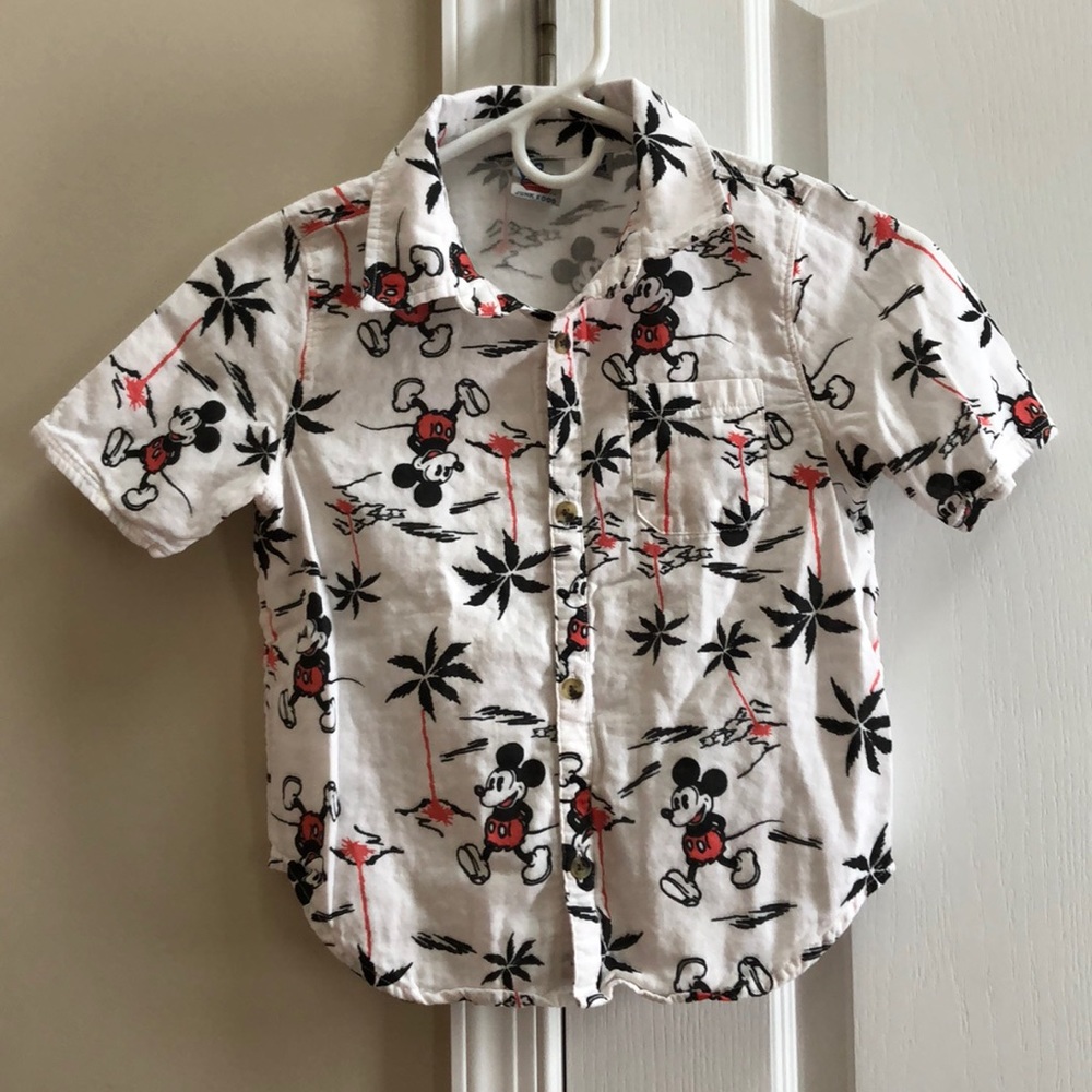 Kids Mickey Hawaiian Linen Shirt- size M- NWOT